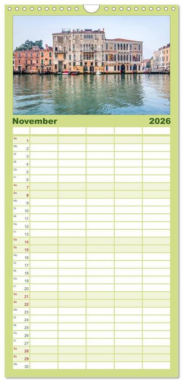 Produktbild: Familienplaner 2026 - Venedig mit 5 Spalten (Wandkalender, 21 x 45 cm) CALVENDO