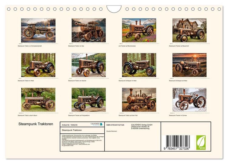 Produktbild: Steampunk Traktoren (Wandkalender 2026 DIN A4 quer), CALVENDO Monatskalender