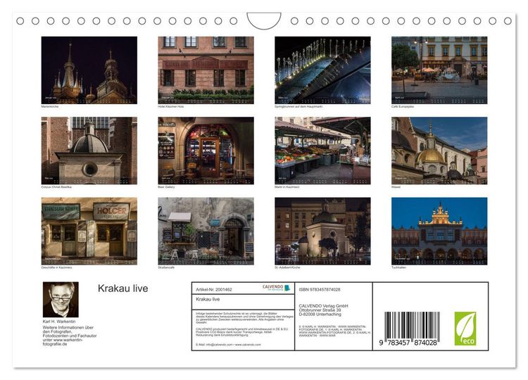 Produktbild: Krakau live (Wandkalender 2026 DIN A4 quer), CALVENDO Monatskalender