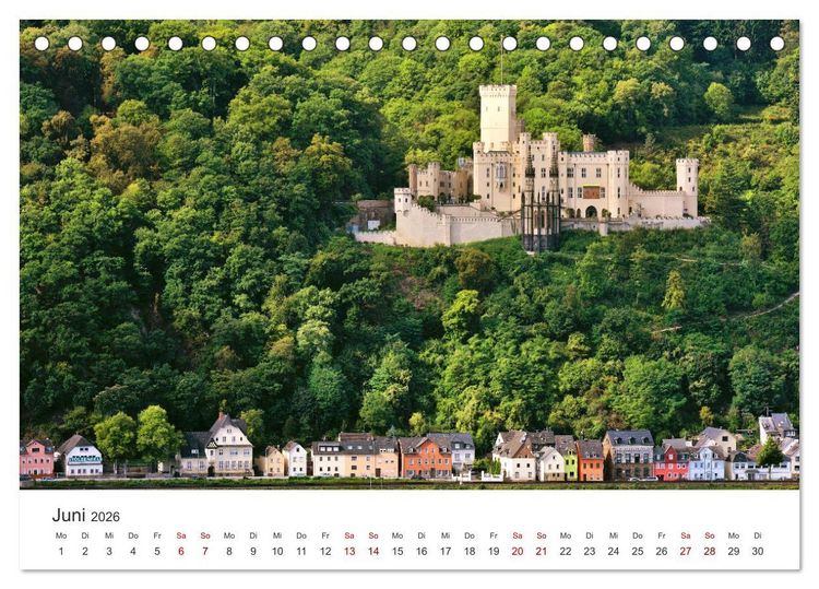 Produktbild: Burgen im Rheintal - Landschaft, Romantik, legend (Tischkalender 2026 DIN A5 quer), CALVENDO Monatskalender