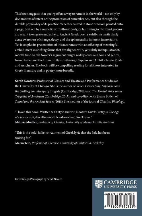 Produktbild: Greek Poetry in the Age of Ephemerality