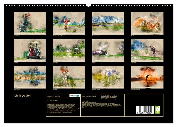 Produktbild: Ich liebe Golf (hochwertiger Premium Wandkalender 2026 DIN A2 quer), Kunstdruck in Hochglanz