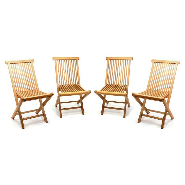 Produktbild: 4er Gartenstuhl Hochlehner Klappstuhl Holz Teak