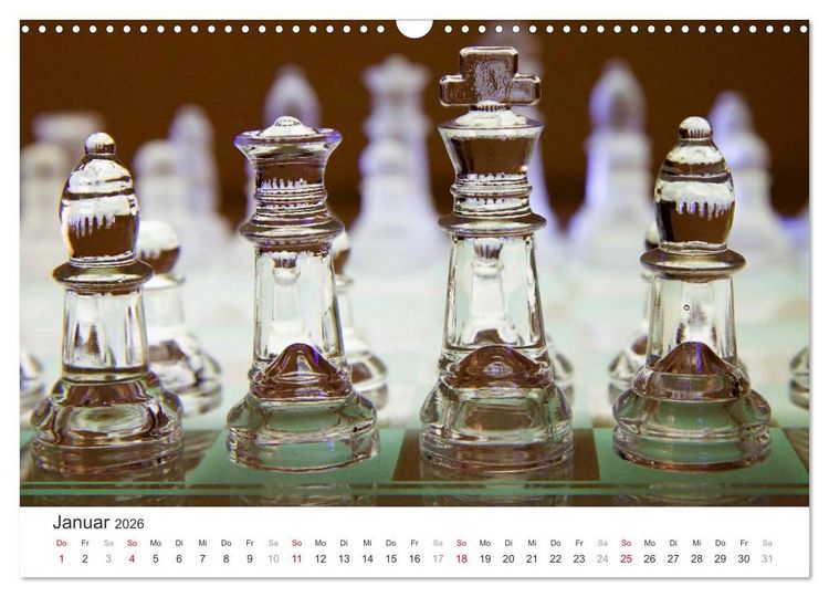 Produktbild: Schach 2026. Impressionen von Figuren und Spielen (Wandkalender 2026 DIN A3 quer), CALVENDO Monatskalender