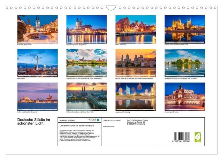 Produktbild: Deutsche St&auml;dte im sch&ouml;nsten Licht (Wandkalender 2027 DIN A3 quer), CALVENDO Monatskalender