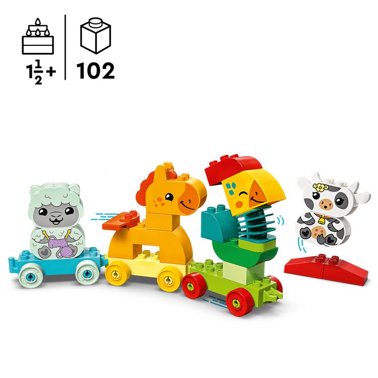 Produktbild: LEGO DUPLO 10412 Tierzug, Spielzeug ab 1 Jahr, Montessori Spielzeug