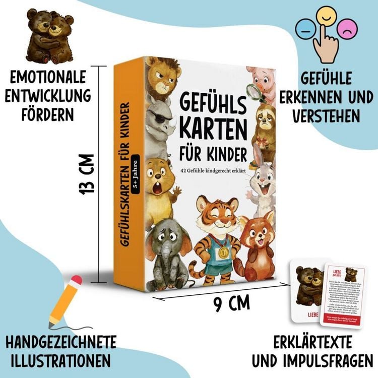 Produktbild: 42 Gef&uuml;hlskarten f&uuml;r Kinder &ndash; Emotionskarten zur F&ouml;rderung von Selbstregulation und Empathieverm&ouml;gen