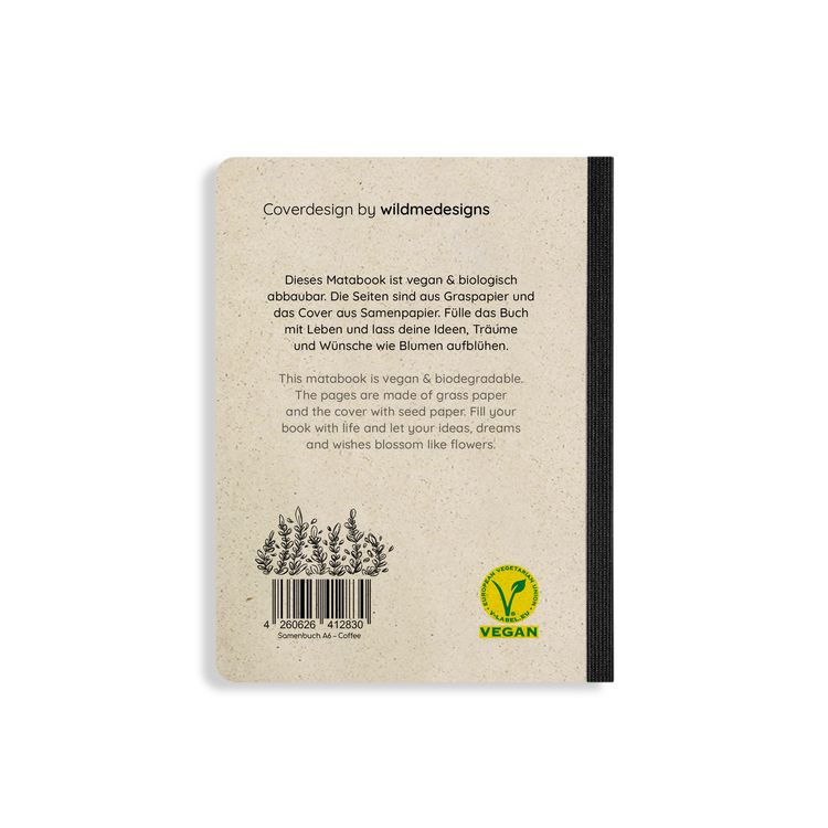Produktbild: Matabooks - Nachhaltige Notizb&uuml;cher A6 Samenbuch "Coffee"