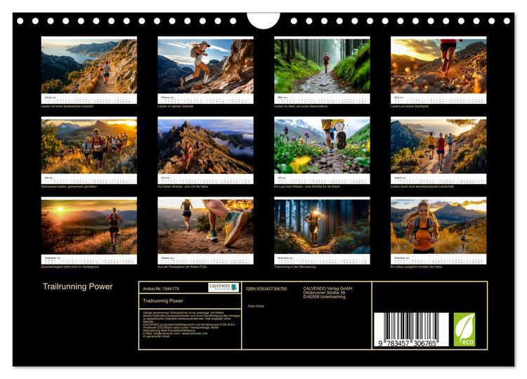 Produktbild: Trailrunning Power (Wandkalender 2026 DIN A4 quer), CALVENDO Monatskalender