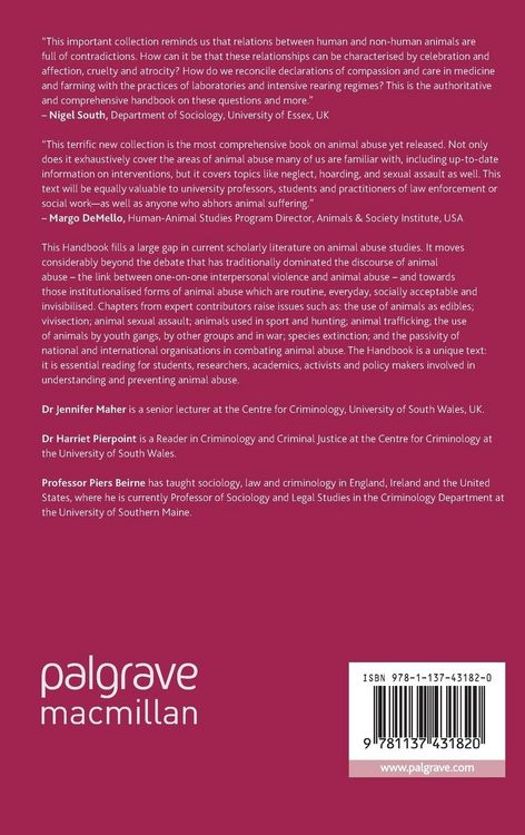 Produktbild: The Palgrave International Handbook of Animal Abuse Studies