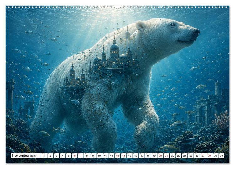 Produktbild: Atlantis der Träume - Magische Unterwasserwelten voller Fantasie (Wandkalender 2027 DIN A2 quer), CALVENDO Monatskalender