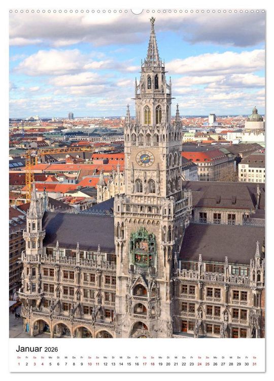Produktbild: M&uuml;nchen Blick vom Alten Peter (hochwertiger Premium Wandkalender 2026 DIN A2 hoch), Kunstdruck in Hochglanz