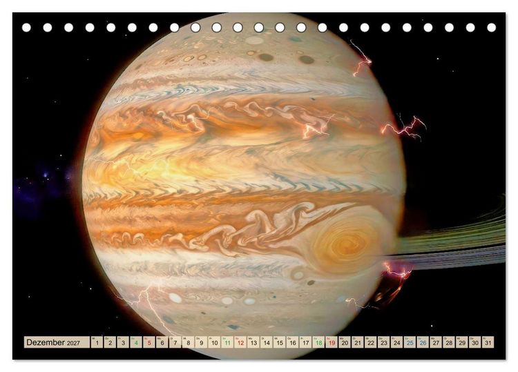 Produktbild: Jupiter, Motive inspiriert vom gr&ouml;&szlig;ten Planeten unseres Sonnensystems (Tischkalender 2027 DIN A5 quer), CALVENDO Monatskalender