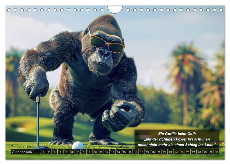 Produktbild: Der tierisch lustige Golfkalender (Wandkalender 2026 DIN A4 quer), CALVENDO Monatskalender