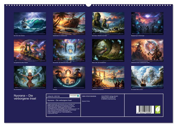 Produktbild: Nyorana &ndash; Die verborgene Insel (hochwertiger Premium Wandkalender 2026 DIN A2 quer), Kunstdruck in Hochglanz