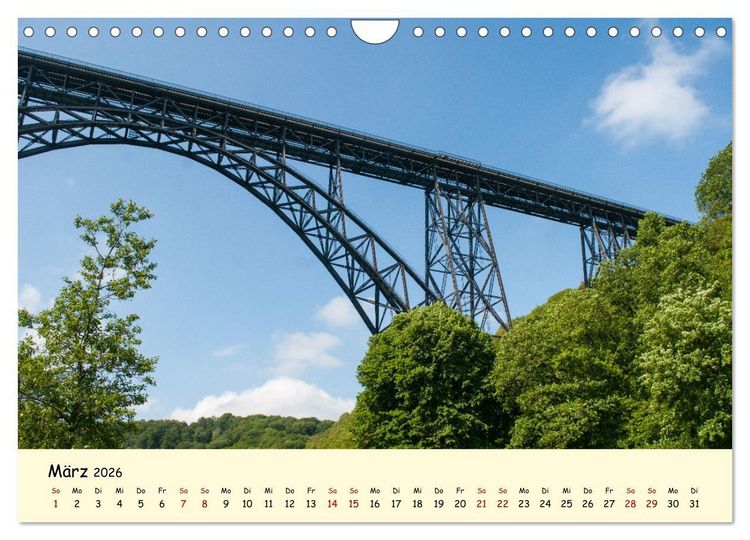 Produktbild: M&uuml;ngstener Br&uuml;cke - Landschaft rund um Solingen (Wandkalender 2026 DIN A4 quer), CALVENDO Monatskalender