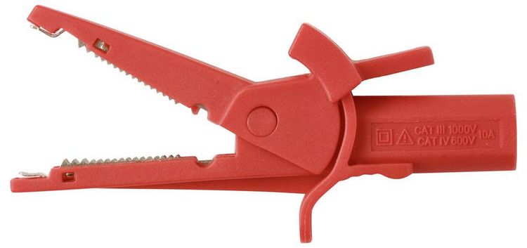 Produktbild: VOLTCRAFT MSK-130 Krokodilklemme gerade CAT IV 600 V, CAT III 1000V 10A Rot