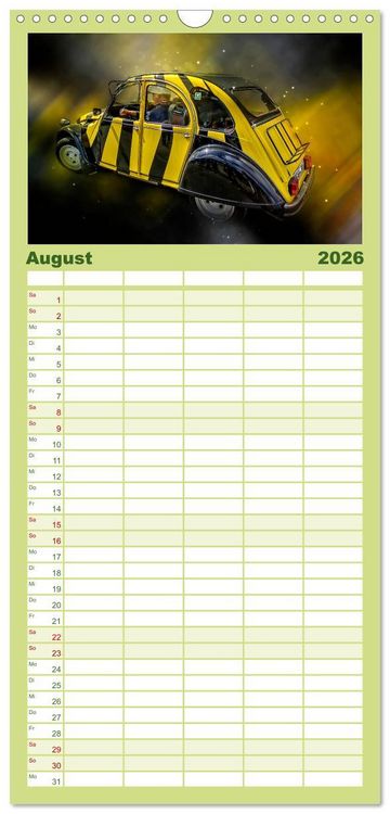 Produktbild: Familienplaner 2026 - Die Ente - Citro&euml;n 2CV mit 5 Spalten (Wandkalender, 21 x 45 cm) CALVENDO