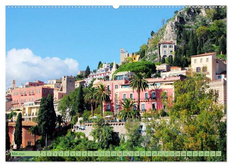 Produktbild: Taormina, die Stadt mit Blick auf den &Auml;tna (hochwertiger Premium Wandkalender 2026 DIN A2 quer), Kunstdruck in Hochglanz