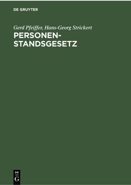 Produktbild: Personenstandsgesetz