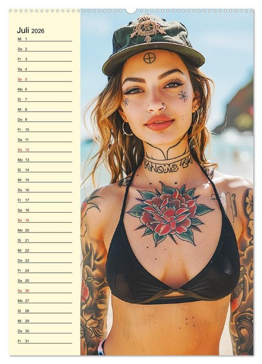 Produktbild: Coole Tatoo-Girls. H&uuml;bsch, modern und selbstbewusst (hochwertiger Premium Wandkalender 2026 DIN A2 hoch), Kunstdruck in Hochglanz