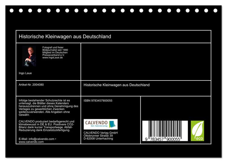 Produktbild: Historische Kleinwagen aus Deutschland (Tischkalender 2026 DIN A5 quer), CALVENDO Monatskalender
