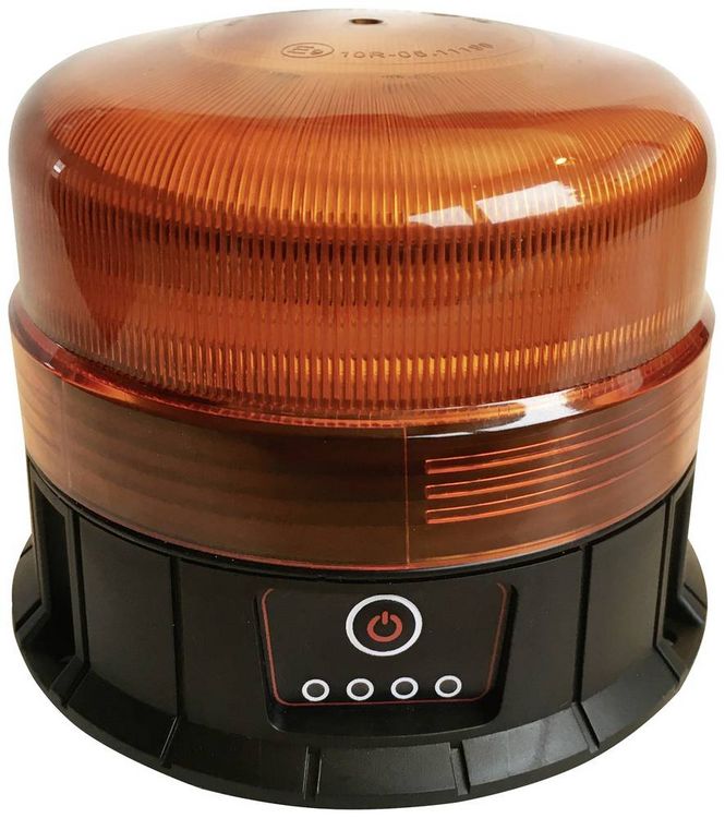 Produktbild: Berger & Schr&ouml;ter Rundumleuchte Akku LED RKL 12/24VR65 20288 5 V akkubetrieben Magnet-Befestigung, Schraubfu&szlig;, Saugfu&szlig; Orange