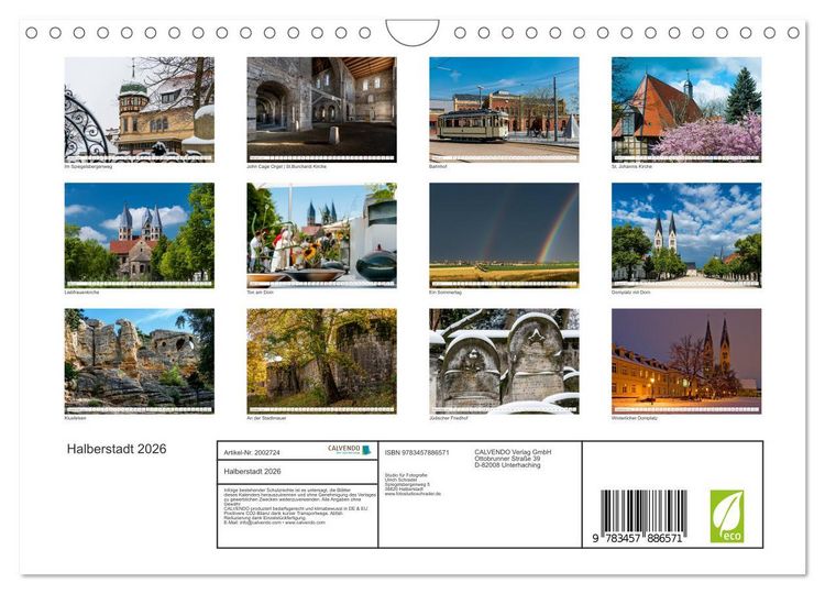 Produktbild: Halberstadt 2026 (Wandkalender 2026 DIN A4 quer), CALVENDO Monatskalender