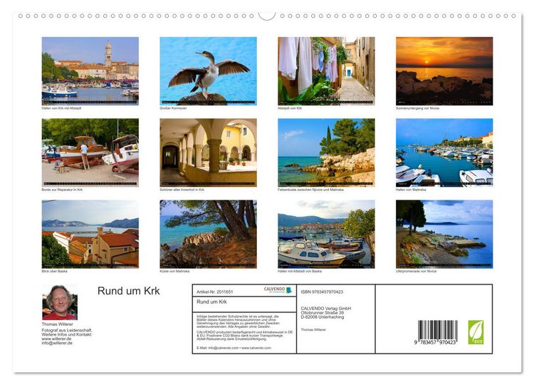 Produktbild: Rund um Krk (hochwertiger Premium Wandkalender 2026 DIN A2 quer), Kunstdruck in Hochglanz
