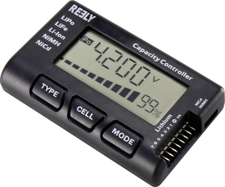 Produktbild: Reely LiPo-Checker geeignet f&uuml;r Batterie-Zellen: 2 - 7 1 St. RE-6546762