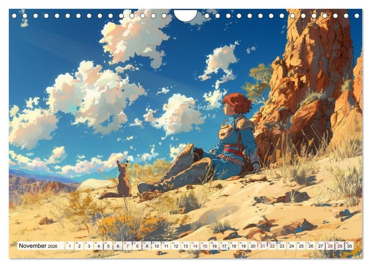 Produktbild: Begegnungen im Anime Zauberland (Wandkalender 2026 DIN A4 quer), CALVENDO Monatskalender
