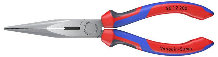 Produktbild: Knipex 26 12 200 Werkstatt Flachrundzange Gerade Vanadium Elektrostahl 200mm