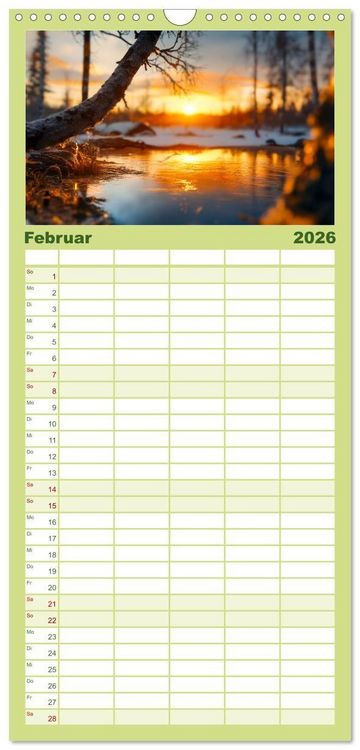 Produktbild: Familienplaner 2026 - Mystik der W&auml;lder mit 5 Spalten (Wandkalender, 21 x 45 cm) CALVENDO