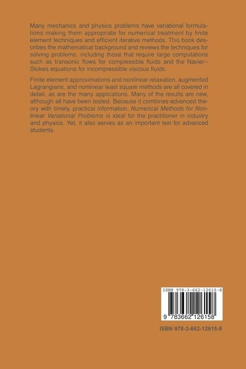 Produktbild: Numerical Methods for Nonlinear Variational Problems