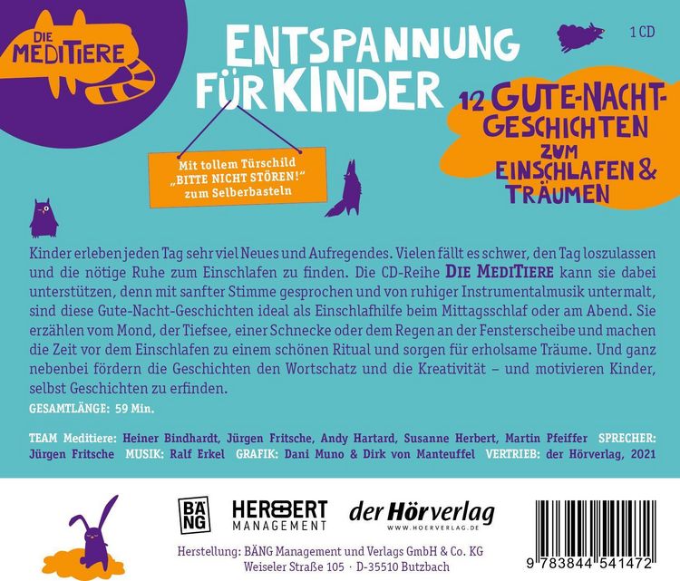 Produktbild: Entspannung f&uuml;r Kinder. 12 Gute-Nacht-Geschichten zum Einschlafen & Tr&auml;umen