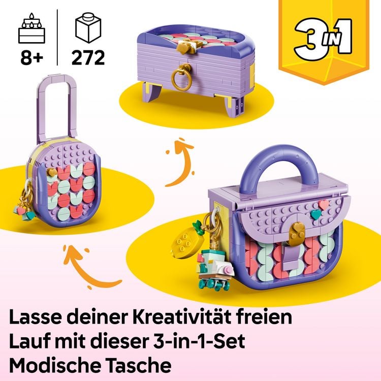 Produktbild: LEGO Creator 3-in-1-Set 31391 Modische Tasche mit Staufach, Spielzeug