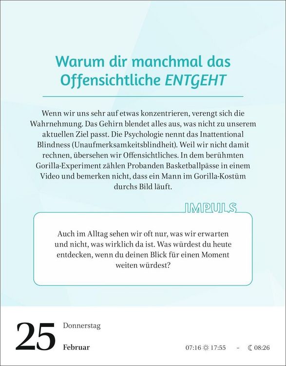 Produktbild: Der Psychologie-Kalender Tagesabrei&szlig;kalender 2027 - Endlich wissen, wie wir ticken