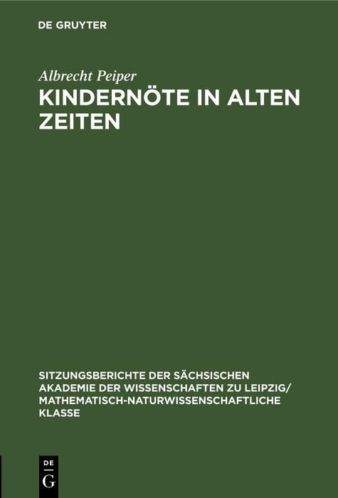 Produktbild: Kindern&ouml;te in Alten Zeiten