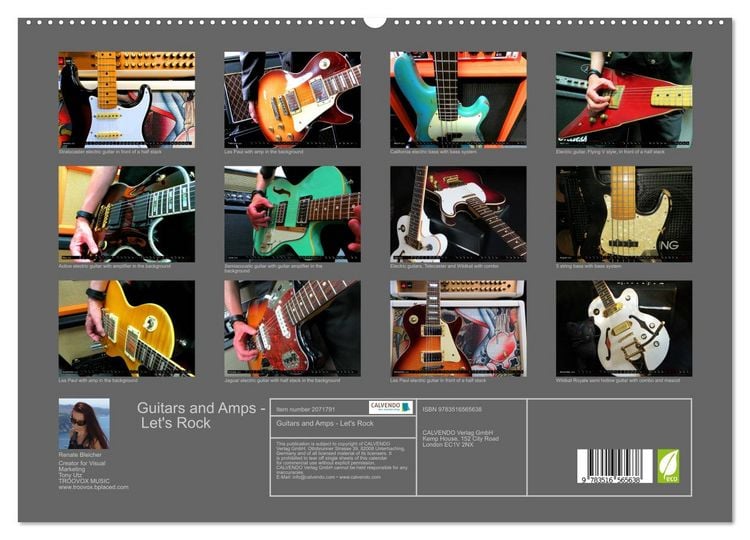 Produktbild: Guitars and Amps - Let's Rock (High Quality Premium Wall Calendar 2026 DIN A2 landscape),CALVENDO 12 Month Wall Calendar