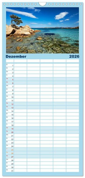 Produktbild: Familienplaner 2026 - Sardinien - Der Norden mit 5 Spalten (Wandkalender, 21 x 45 cm) CALVENDO