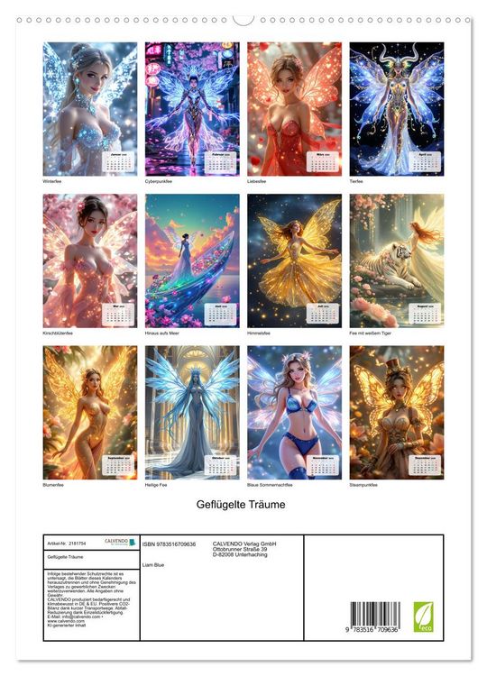 Produktbild: Gefl&uuml;gelte Tr&auml;ume (hochwertiger Premium Wandkalender 2026 DIN A2 hoch), Kunstdruck in Hochglanz