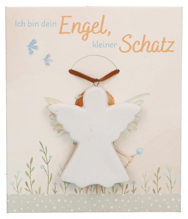 Produktbild: Engel-Anh&auml;nger aus Porzellan - Ich bin dein Engel, kleiner Schatz