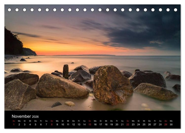 Produktbild: wonderful moments - R&uuml;gen 2026 (Tischkalender 2026 DIN A5 quer), CALVENDO Monatskalender