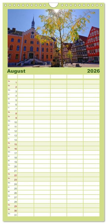 Produktbild: Familienplaner 2026 - Hofgeismar - Dornr&ouml;schenstadt und Fachwerkh&auml;user mit 5 Spalten (Wandkalender, 21 x 45 cm) CALVENDO