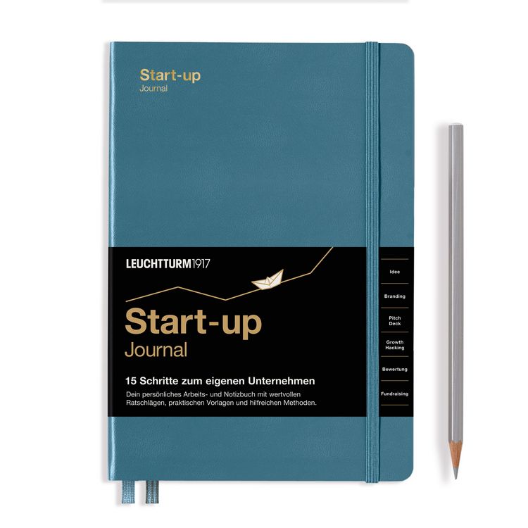 Produktbild: LEUCHTTURM1917 Start-up Journal Medium (A5), Stone Blue, Deutsch