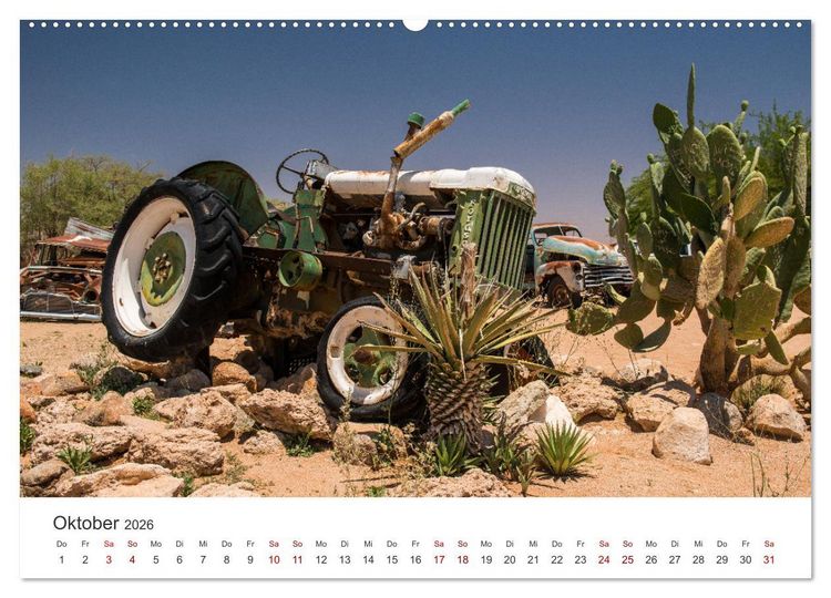 Produktbild: Solitaire Alte verlassene Autos in der namibischen W&uuml;ste (hochwertiger Premium Wandkalender 2026 DIN A2 quer), Kunstdruck in Hochglanz
