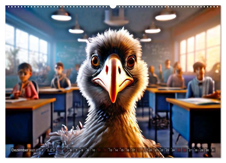 Produktbild: Ausgestorbene Tiere in der Moderne (hochwertiger Premium Wandkalender 2027 DIN A2 quer), Kunstdruck in Hochglanz