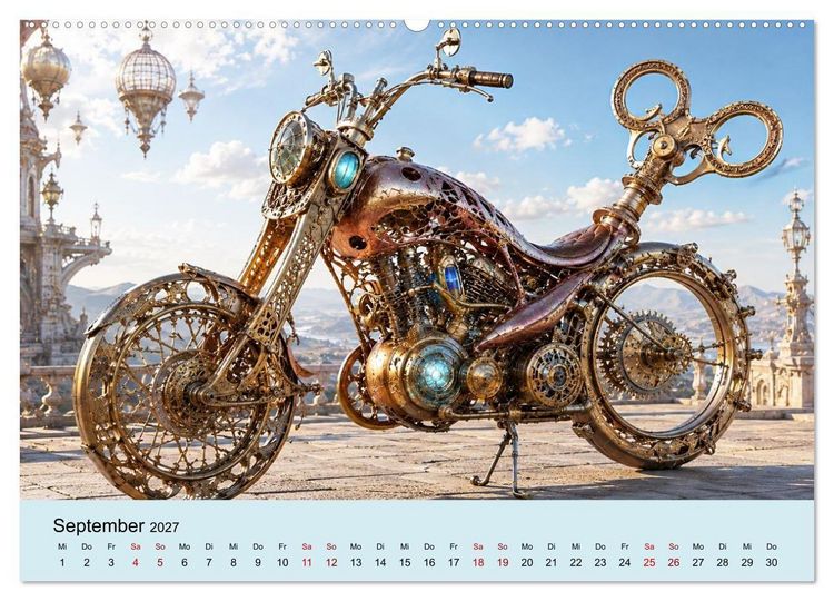 Produktbild: STEAMPUNK Motorcycles (Wandkalender 2027 DIN A2 quer), CALVENDO Monatskalender