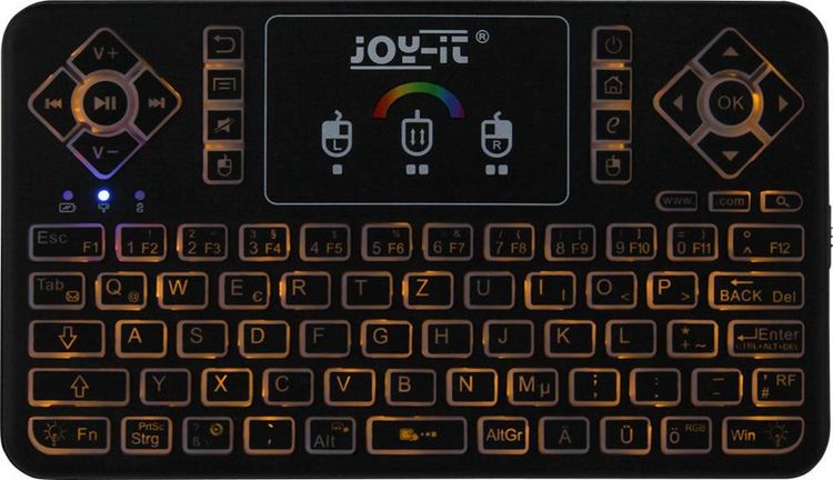 Produktbild: Joy-it TASTAMINI01 Funk Tastatur Deutsch, QWERTZ Schwarz Integriertes Touchpad