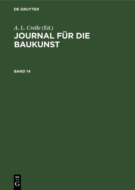 Produktbild: Journal f&uuml;r die Baukunst. Band 14